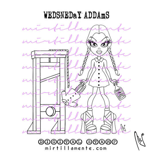 Le Pine: WEDNESDAY ADDAMS - digital stamp