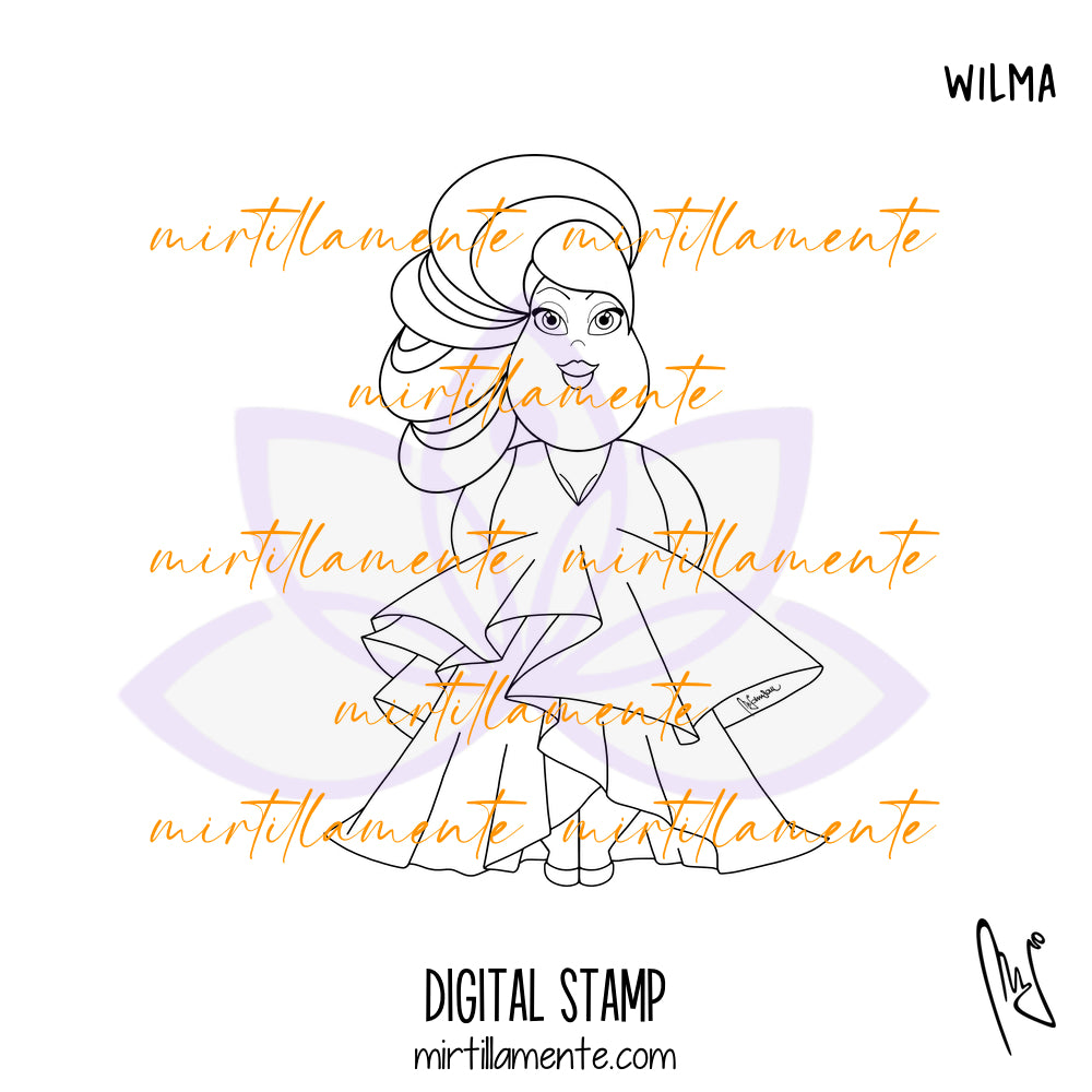 Le Gine: WILMA - digital stamp