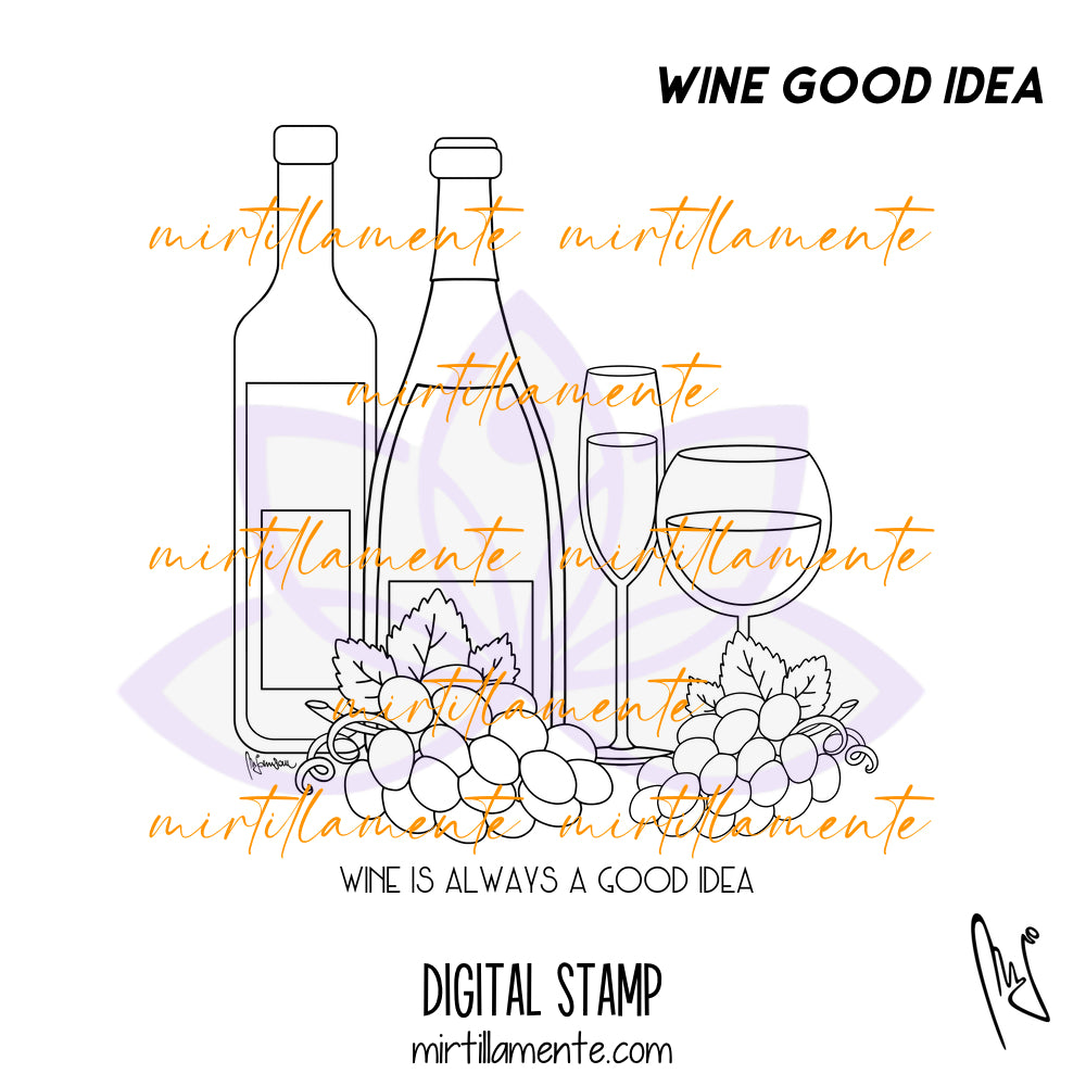 Eat & Drink: WINE GOOD IDEA - digital stamp