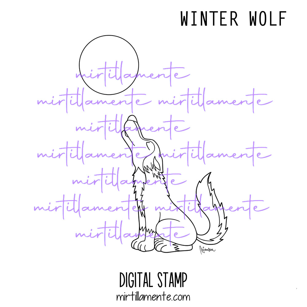 Crazy Paws: WINTER WOLF - digital stamp