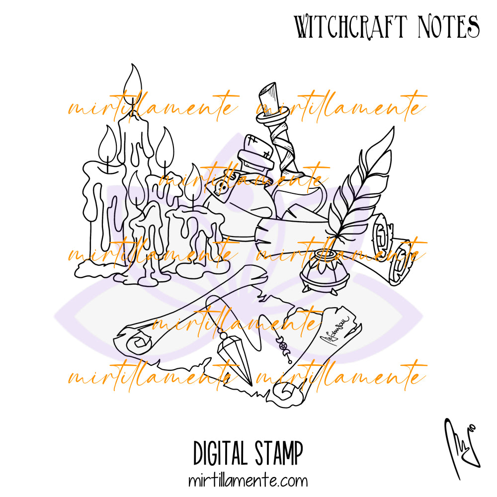 Witchcraft: NOTES - digital stamp